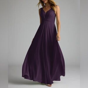Azazie Gina Plum Maxi Bridesmaid Dress